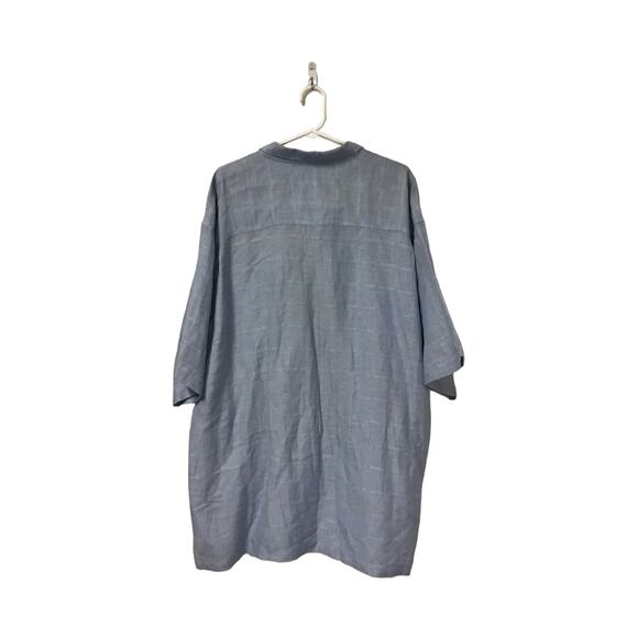 Geoffrey Beene Blue‎ Linen Button-up Shirt Men's Size XL - Picture 2 of 4